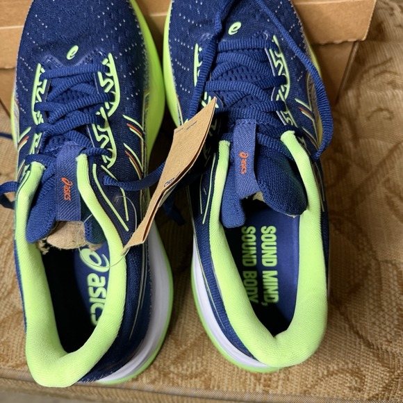 Asics Gel Cumulus 26 Limited Edition Size 9.5 Wide Blue Expanse Illuminate Green - Picture 7 of 8